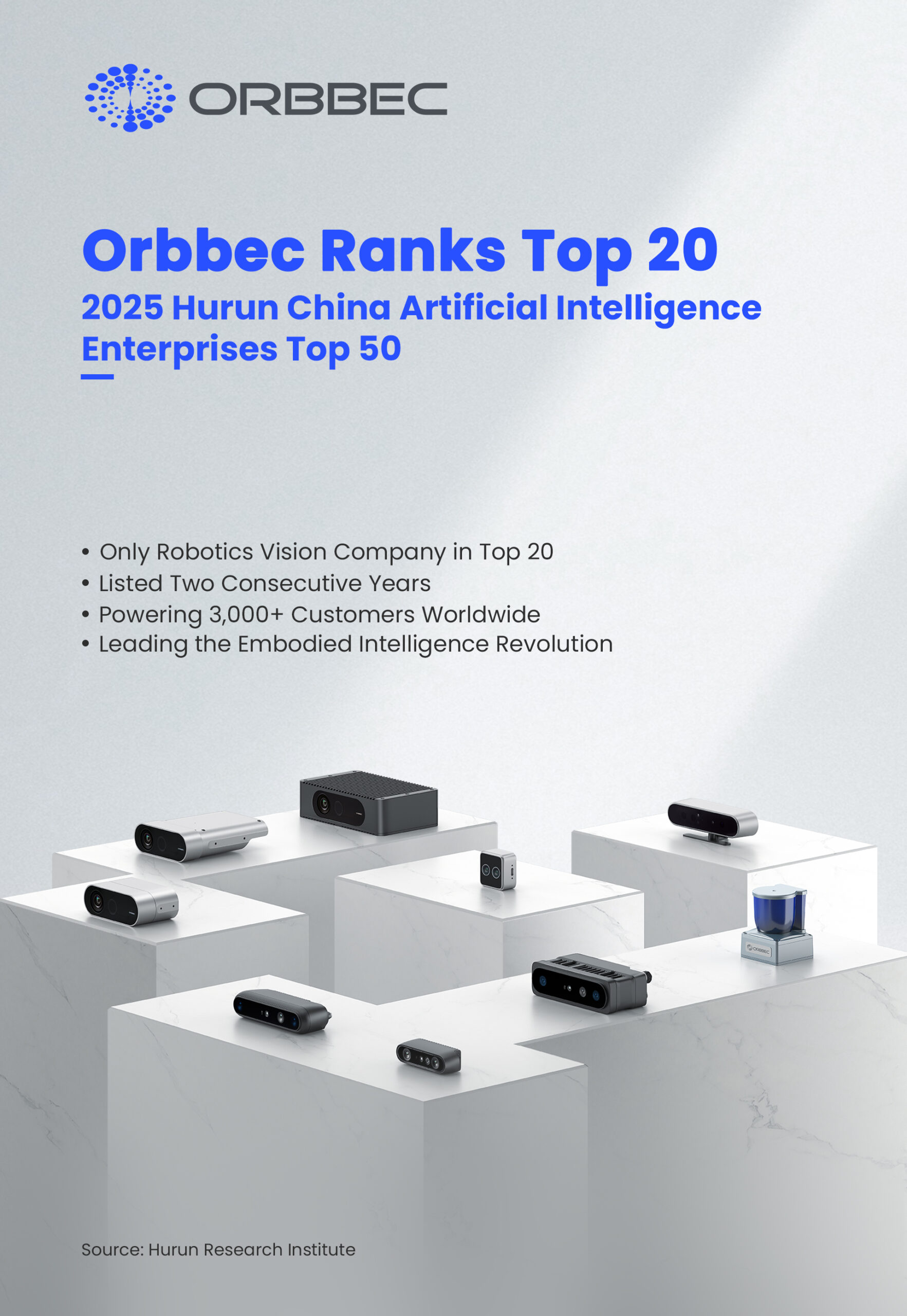 Orbbec: Sole Robotics Vision Leader in Hurun AI 20